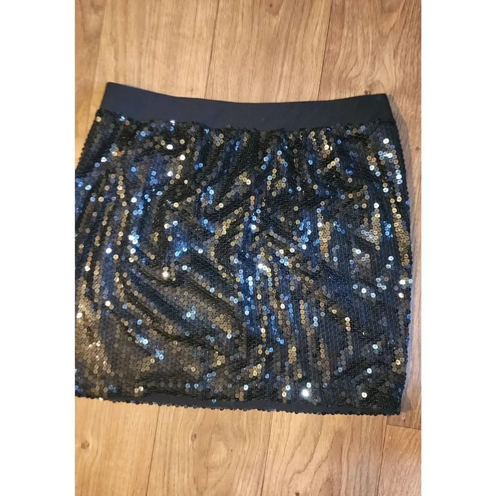 INC BLACK SEQUINED SKIRT